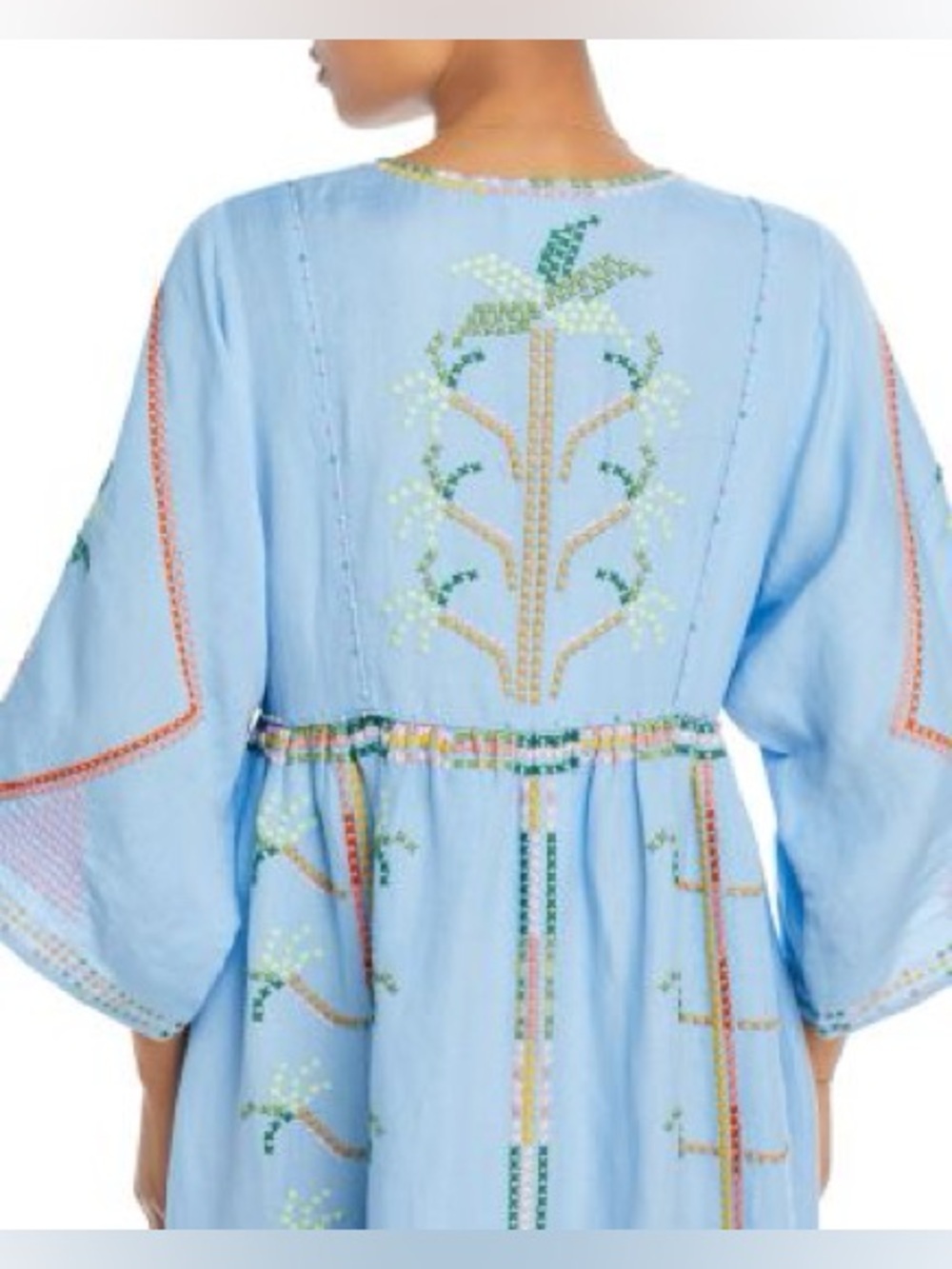 FARM Rio Embroidered Pineapple Linen Maxi Dress / Swim Cover Up - Picture 13 of 14
